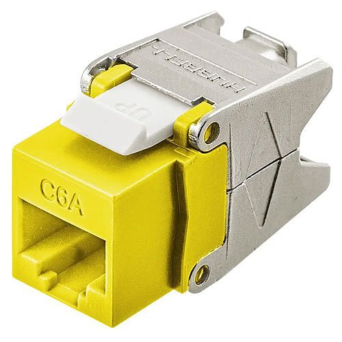 Hubbell HJU6AY24 CAT6A Jack with Cobra-Lock Termination, 24-Pack, Yellow Image of 40-HJU6AY24
