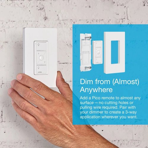 Lutron PD-6WCL-IV Caseta Original Smart Dimmer Switch, 150W LED, No Neutral Required, 120V, Ivory