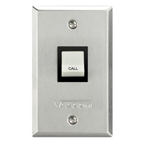 Valcom V-2972 Call Button with Rocker Switch, Stainless Steel