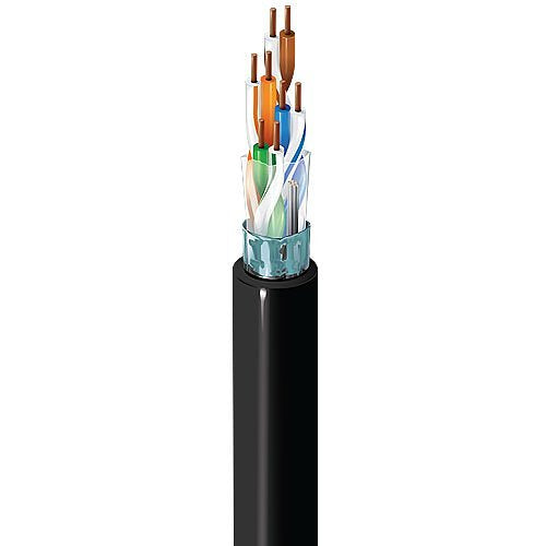 Belden 1213F 010Z500 CAT5e Plus Cable, 24/4 Solid BC, Foil Shielded, UTP, CMP, FT6, 500' (152.4m) UnReel, Black