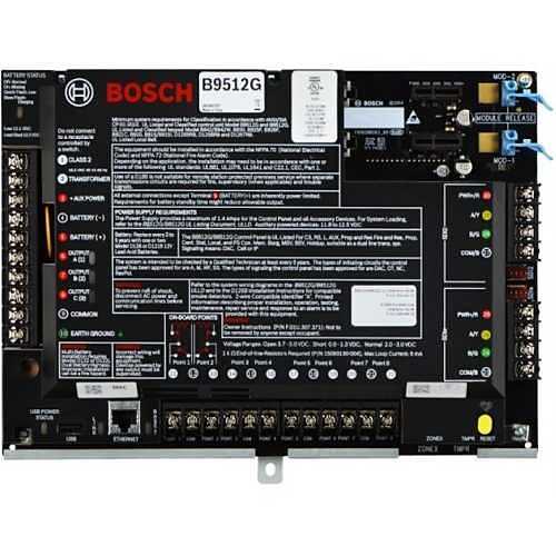 Bosch B9512G Commercial Fire Control Panels, Supports up to 599 Points, 3-On-Board Ethernet Outputs, 32-Areas for Intrusion