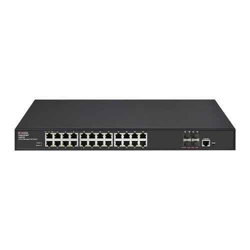 Vigitron VI30132 24-Port 1G, IEEE 802.3bt PoE, 10GbE Uplink, L2+/L3 Managed PoE Switch, Black