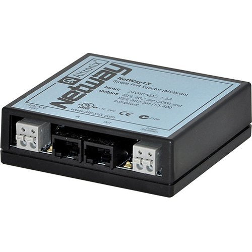 Altronix Single Port PoE/PoE+ Injector for Standard Network Infrastructure Image of AX-NET1X