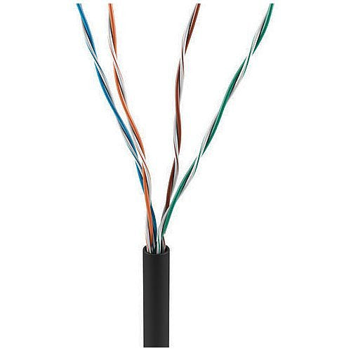 ADI 0E-CAT5RBK CAT5e Riser Cable, 24/4 Solid BC, U, UTP, CMR/FT4, Sunlight Resistant, 1000\' (304.8) Reel Box, Black Image of 0E-CAT5RBK