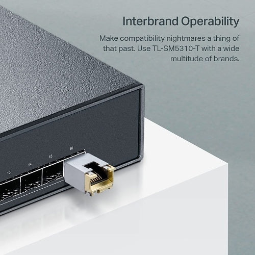 TP-Link TL-SM5310-T 10G BASE-T RJ45 SFP+ Module, Fully Metallic Enclosure