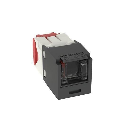Panduit CJH5E88TGBL Mini-Com CAT5e UTP RJ45 Spring-Shuttered TG Jack Module, Black