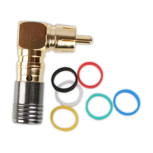 Binary BC5-RCA-90-RG59 RCA Male Right-Angle Compression Connector, RG59, 20-Bag