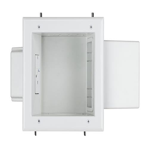 DataComm 45-0061-WH Expandable Media Box with Duplex Surge Suppressor Receptacle, White