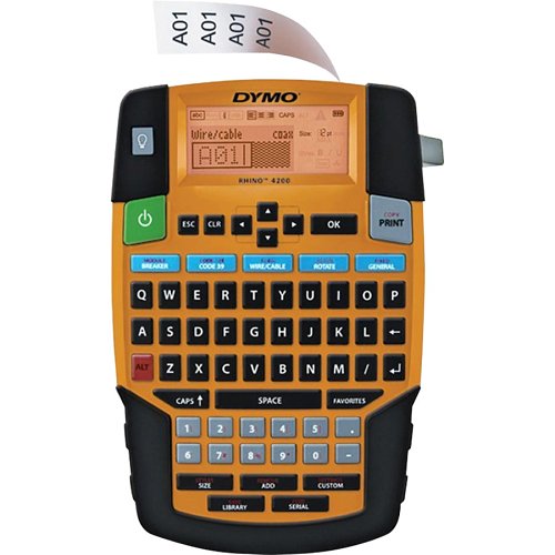 DYMO 1835374 Rhino 4200 Soft Case Kit, Label Printer with Case, Black and White Cartridge, Battery