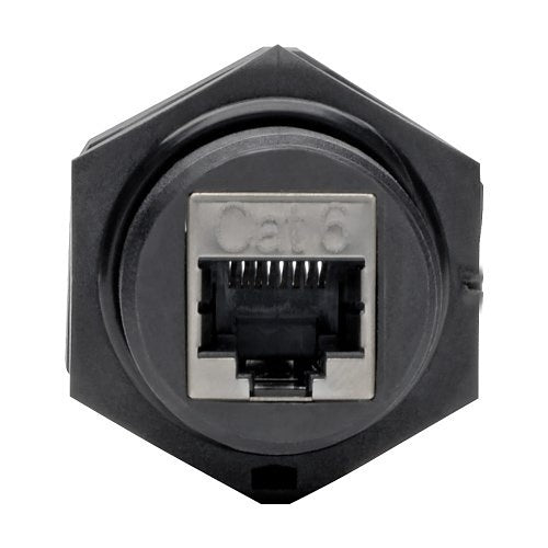 Tripp Lite N206-BC01-IND RJ45 Bulkhead Coupler for CAT5/CAT6, Female to Female, Shielded, Industrial, Dust Cap, IP68