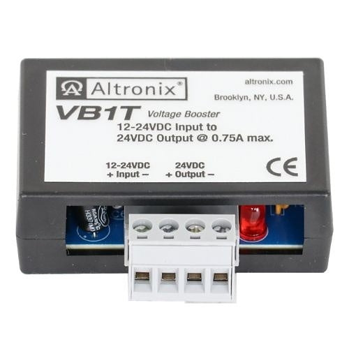 Altronix VB1T Voltage Booster, Converts 12-24VDC to 24VDC at .75A, Terminal Block