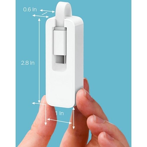 TP-Link UE300C USB Type-C to RJ45 Gigabit Ethernet IP Adapter, White