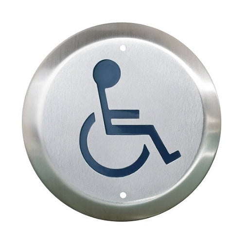 Camden CM-40/2AL 4.5\\" Round Push Plate Switch with Chair, Left Arrow, Emergency Buttons & Pull Stations