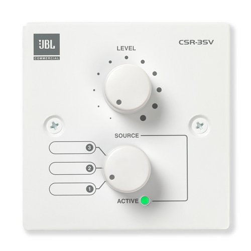JBL Professional CSR-3SV 3-Position In-Wall Volume Control and Source Selector for CSM Mixers, White