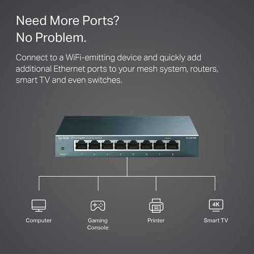 TP-Link TL-SG108 8-Port 10/100/1000 Mbps Desktop Switch