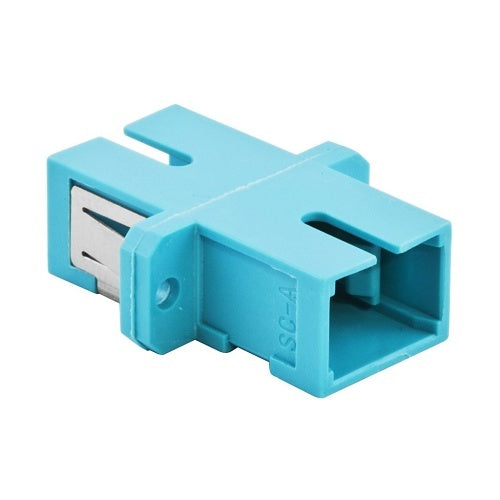 Hubbell FANSCSS12AQ Screw Mount Fiber Adapter, SC Simplex, 12-Pack, Aqua