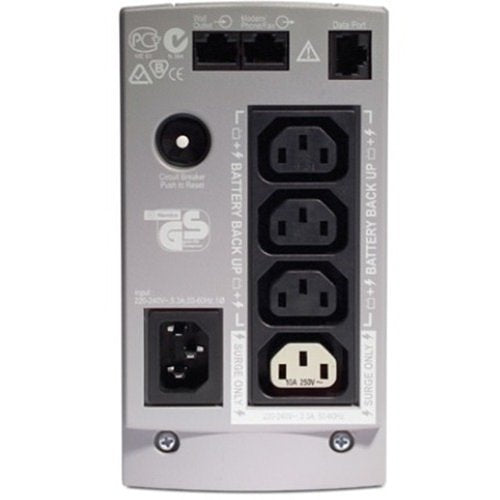 APC BK650EI Back-UPS, 650VA, Tower, 230V, 4-Outlet IEC C13, User Replaceable Battery