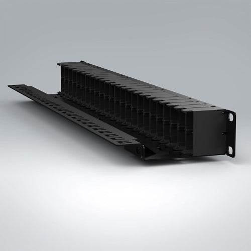 Siemon Z-PF-48 Z-MAX 48-Port Empty Flat Patch Panel, Detached Wire Manager, Copper, UTP, 1U, Black