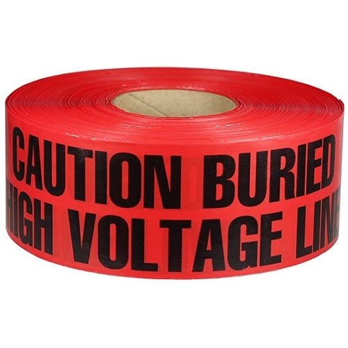 Dottie UT12D 3" X 1000' Red Underground Warning Tape Caution