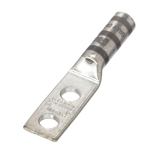 Panduit LCCX4-12-L Compression Connector Lug, 2-Hole, Flex, #4AWG, Copper