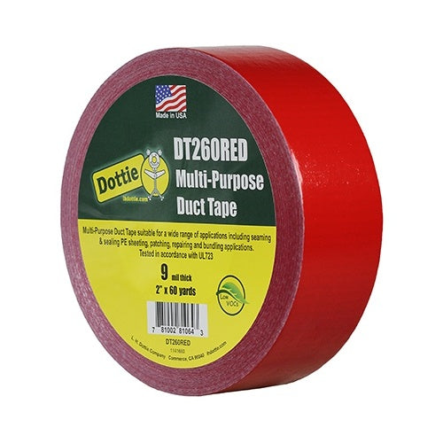 Dottie DT260RED Pipe Sealing Tap, 2\\" 60 yd Red Industrial Grade Duct Tape