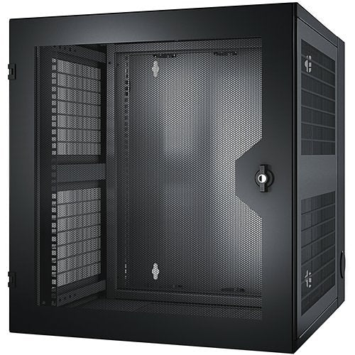 Schneider Electric NetShelter WX 13U w/Threaded Hole Vertical Mounting Rail Vented Front Door Black Image of 2G-AR100HD