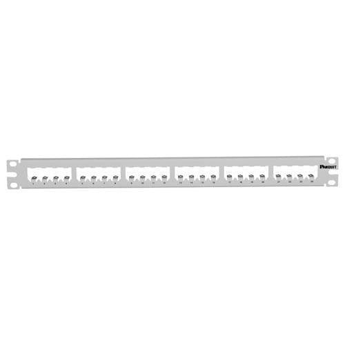 Panduit CP24WH Mini-Com Patch Panel, 24-Port, Metal, White