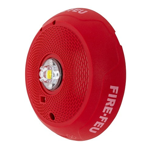 System Sensor SCRLED-B Series Ceiling Mount Strobe with LED, \\"FIRE/FUEGO\\", Red