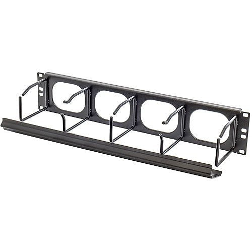 Hubbell HM24C M-Series Cable Management, 2-Unit, 4\\" Extension, with Cover, Black