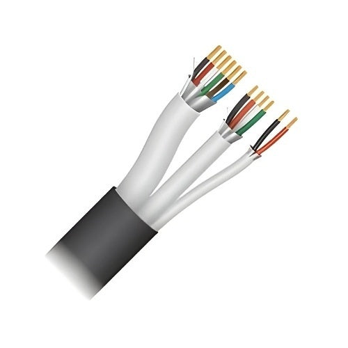 Paige 74B4932DL 18/6c Shielded+18/4c Shielded+16/2c Access Control Direct Burial Cable, 500\' Reel, Black