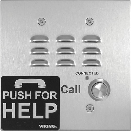 Viking E-1600-32-IP ADA and CE Compliant VoIP Stainless-Steel Handsfree Emergency Phone with Digital Voice Announcer, 2-Gang Box Mount