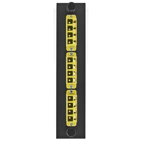 Hubbell FSPNLCQS3Y 12-Port Fiber Adapter Panel, 3-LC Quad