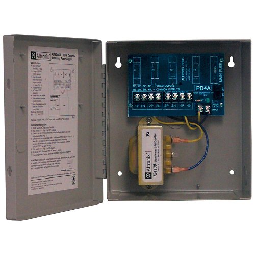 Altronix ALTV244CB CCTV Power Supply, 4 PTC Outputs, 24/28VAC at 4A, 115VAC, BC100 Enclosure Image of AX-ALTV244CB