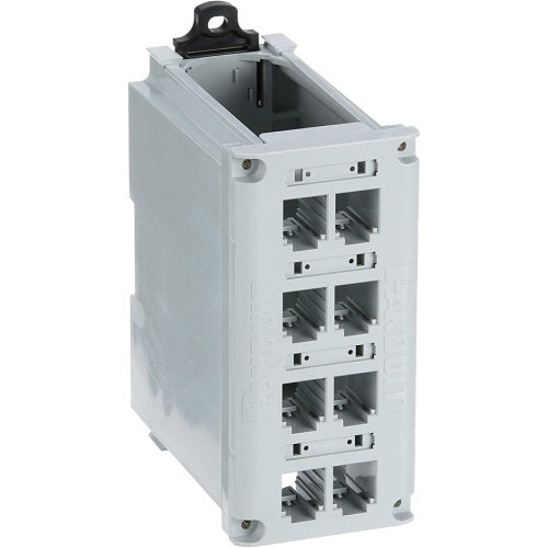 Panduit CDPP8RG-S Mini-Com 8-Port DIN Rail Shielded Patch Panel, Gray