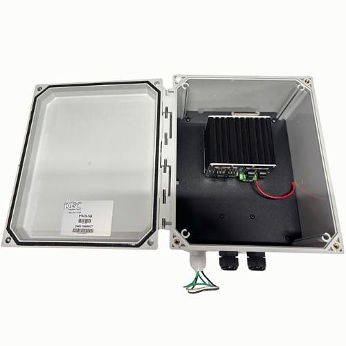 KBC Networks PWB-S8 Power Converter and PoE Switch Kit for Pole Mounted Security, 8-Ports up to 30W