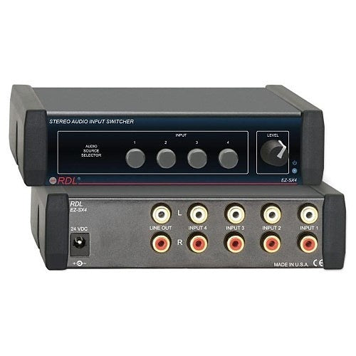 RDL EZ-SX4 EZ Series Stereo Audio Input Switcher 4X1 with Power Supply