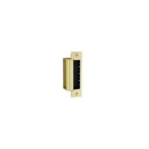 HES 1600-CDB-606-LM 1600 Series Complete Electric Strike for Deadbolt Locks with 1DB Faceplate Kit, Lock Monitor, Satin Brass