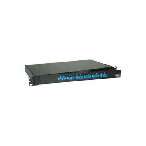 Hubbell FPR012SCM Fiber Optic Rack Mount Panel, 6 SC Duplex Adapters, Loaded