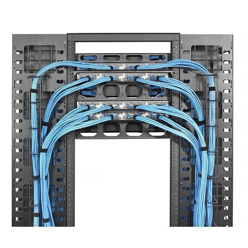 Hubbell HM177C M-Series Horizontal Cable Management with Cover, 7\\", Black