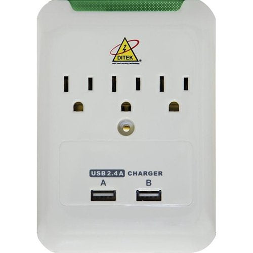 DITEK DTK-3VWMUSB Power Strip Image of DK-3VWMUSB