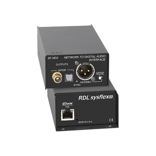 RDL SF-ND2 Network to Digital Audio Interface, 2-Channel Dante Network to Stereo Digital Audio Output