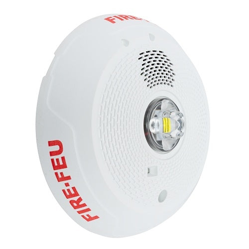 System Sensor PC2WLED-B Series 2-Wire Indoor Ceiling Mount Horn Strobe with LED, White, Bilingual