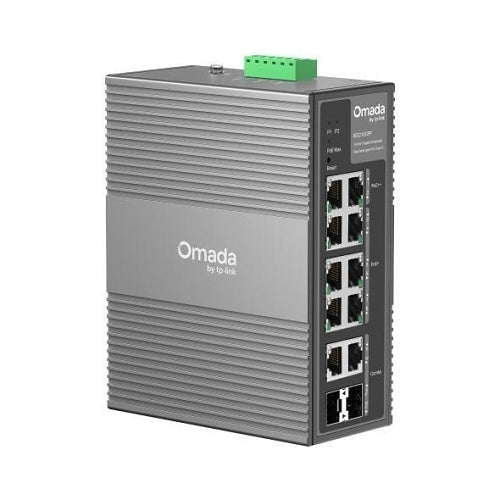 TP-Link IES210GPP Omada 10-Port Gigabit Industrial Easy Managed Switch with 6-Port PoE+ and 2-Port PoE++, 240W, DIN-Rail Mount