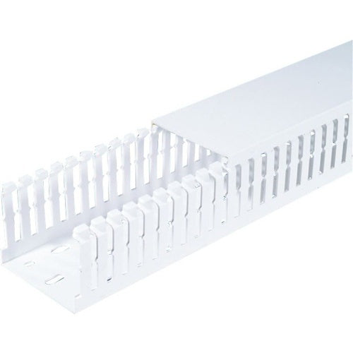 Panduit MC50X100WH2 Slotted Metric Wired Duct, PVC, 50mm x 100mm Size
