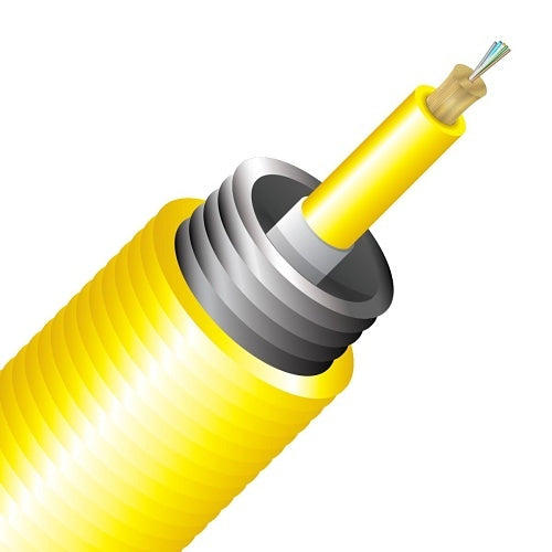 Cleerline 6IAD9125SMOS2P SSF Interlocking Armored Micro-Distribution LT Cable, 6 Strand, Plenum, 9/125, G657 A2/B2 OS2, Yellow, Spool, 1000\'
