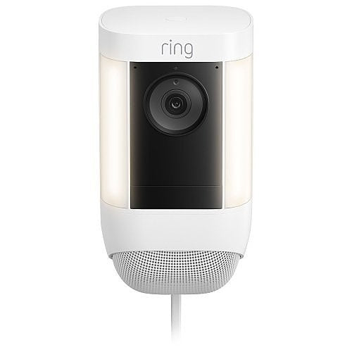 Ring Spotlight Cam Pro Plug-in Motion Detection, Night Vision Camera, White (B09DRVNH7Q)