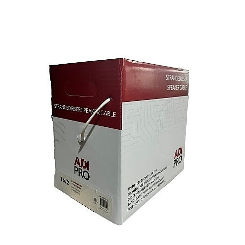 ADI PRO RN-5000501 16/2 Stranded Riser Speaker Cable, Unshielded, CL3R, FT4, Express Box, 500\', White