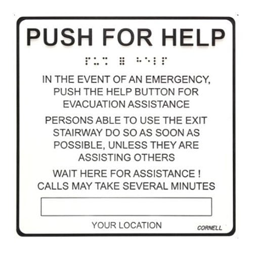 Cornell Call Station Instruction Signs Image of LL-SNC48