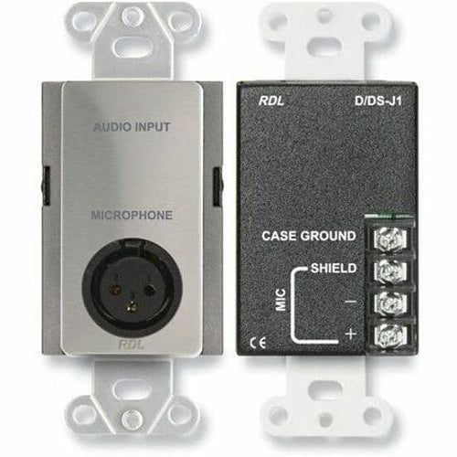RDL DS-J1 Series Wall Mount Microphone Input Assembly, Stainless Steel