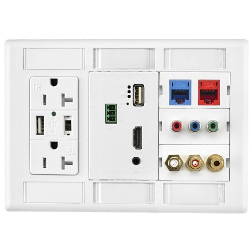 Hubbell IMFP1D2EI iStation 3-Gang Plate Frame Decorator Opening, 3-Unit, Electric Ivory